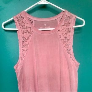 Small American Eagle soft & sexy pink lace tanktop
